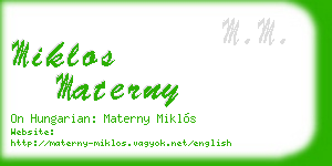 miklos materny business card